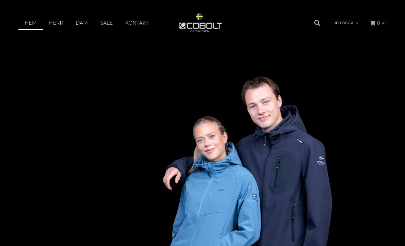 Cobolt Sports webbutik med jackor och sportkläder – e-handel i WordPress och WooCommerce